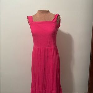 Tacera Fuchsia Midi Dress